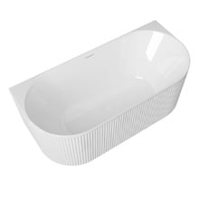 Havana Oval Acrylic Back to Wall Bath with Overflow
